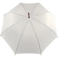 Long parapluie uni avec canne bois - couleur Blanc