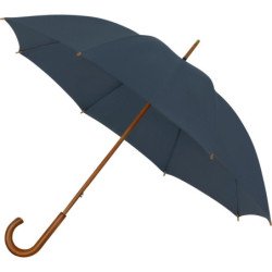 Long parapluie Falcone uni avec canne en bois - couleur Marine