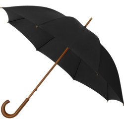 Long parapluie Falcone uni avec canne en bois - couleur Noir
