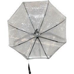 Parfi - Long parapluie canne transparent forme cloche - noir & blanc