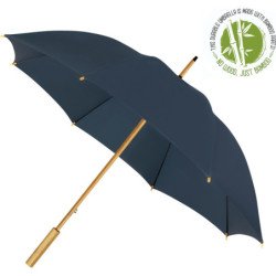 Long parapluie Falcone uni poignee en bambou - couleur Marine