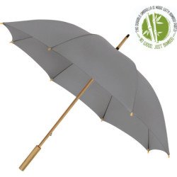 Long parapluie Falcone uni poignee en bambou - couleur Gris