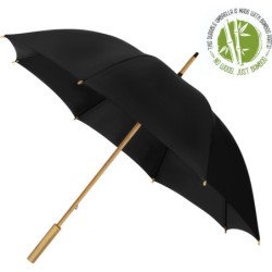 Long parapluie Falcone uni poignee en bambou - couleur Noir