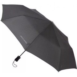 Parapluie de poche Pierre Cardin noir poignée droite - couleur Noir
