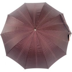 Long parapluie Pierre Cardin assortis canne en bois - couleur Bordeaux
