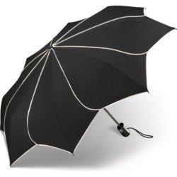 Parapluie de poche Pierre Cardin bicolore forme fleurs - couleur Noir