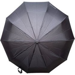 Parapluie de poche Pierre Cardin noir poignée droite - couleur Noir