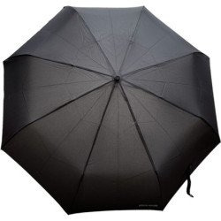 Parapluie de poche Pierre Cardin noir avec canne - couleur Noir
