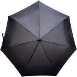 Parapluie de poche Pierre Cardin noir poignée ronde - couleur Noir