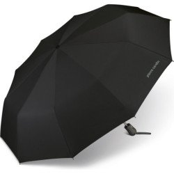 Parapluie de poche Pierre Cardin noir poignée droite - couleur Noir