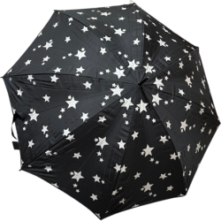 Plic Ploc - long parapluie canne motif étoiles - noir