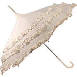 Long parapluie Vogue de cérémonie en dentelle - couleur Écru