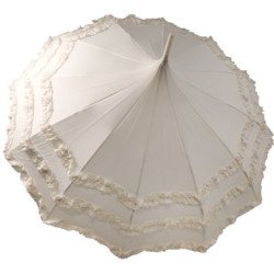 Long parapluie Vogue de cérémonie en dentelle - couleur Écru