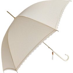 Long parapluie Vogue de cérémonie en dentelle - couleur Écru