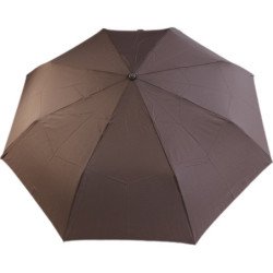 Petit parapluie Vogue uni avec canne en skaï - couleur Marron